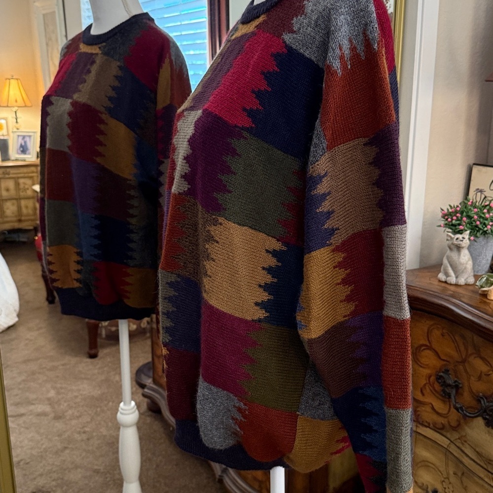 Millima Colorful Geometric Pattern 100% Alpaca Sw… - image 6